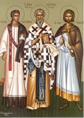 10 Agustos Kutsal şehitler Baş diyakoz  Laurence, Papa Sixtus